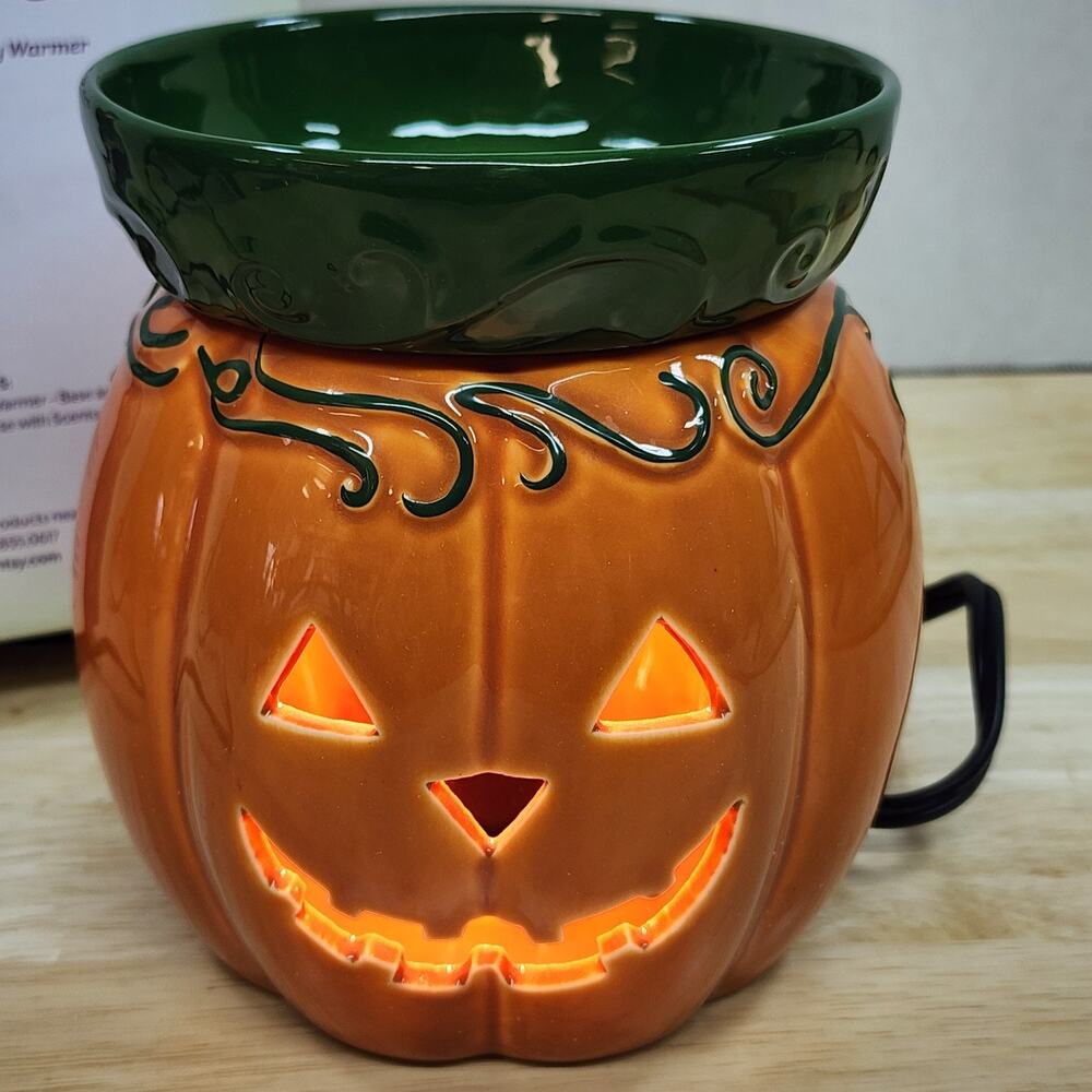 Scentsy Jack O Lantern Full Size Warmer Halloween Pumpkin Ceramic Orange Fall